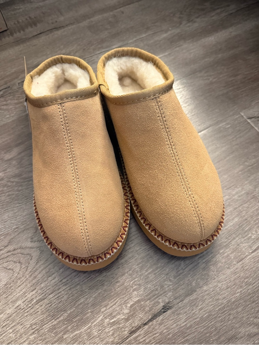 BearPaw Women Slip-On Suede Shearling Mules - Tan